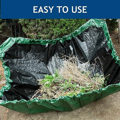 Drawstring Tarps 9x9 Ft, Waterproof Leaf Tarp 4 Drawstrings - size: 9×9 Ft (1 Pc)