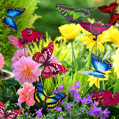 VGOODALL 50 PCS Butterfly Garden Decorations, 11.8 Inch Butterfly Stakes - style: Colorful