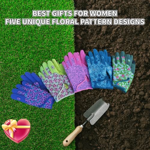 Cute Pattern Gardening Gloves,Thornproof Garden Glove,Gardener Gift - color: 1 Pair Per Pack-purple, size: Large