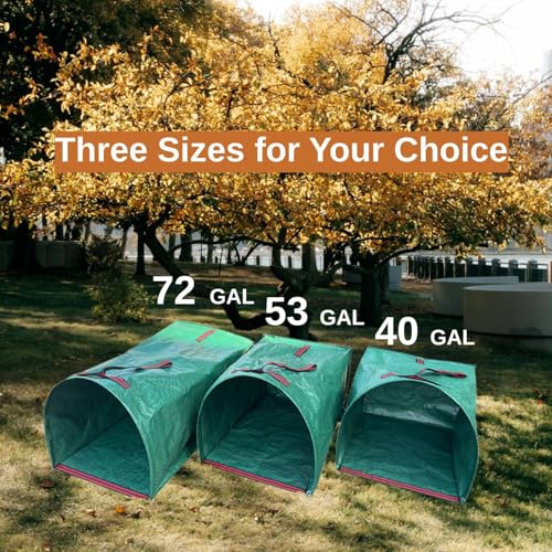 4-Pack 40-Gallon Reusable Collapsible Yard Waste Bags with Dustpan - style: 4 pack Yard Waste Bags