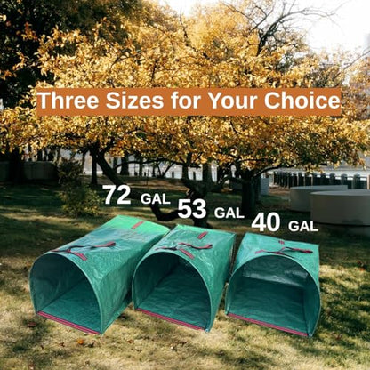4-Pack 40-Gallon Reusable Collapsible Yard Waste Bags with Dustpan - style: 4 pack Yard Waste Bags