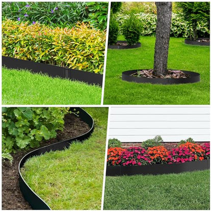 Landscape Edging 12 inch Height, Metal Edging, Black - size: 12 Inch 6Pcs
