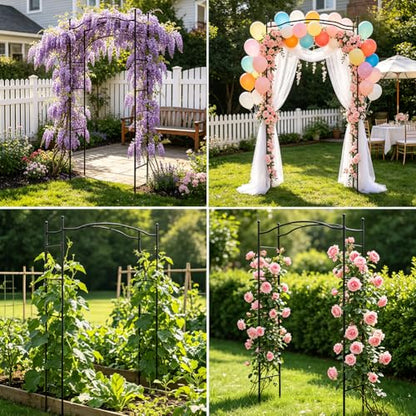 Metal Garden Arbors 93" Thickened Arch Trellis for Climbing Plants - color: Square