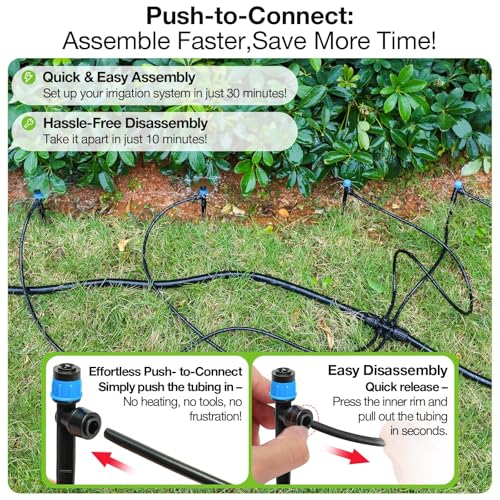 MIXC 80Pcs Drip Irrigation Emitters, Quick Push-to-Fit Connect Drip Vortex - size: Drip Emitter Vortex (80Pcs)