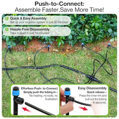 MIXC 100Pcs Drip Irrigation Emitters, Quick Push-to-Fit Connect Drip Vortex - size: Drip Emitter Vortex (100Pcs)
