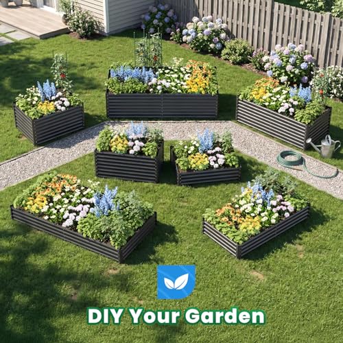 Quictent Galvanized Raised Garden Bed 4x2x2 Ft 2PCS - color: Dark Grey, size: 4x2x2 ft-2PCS