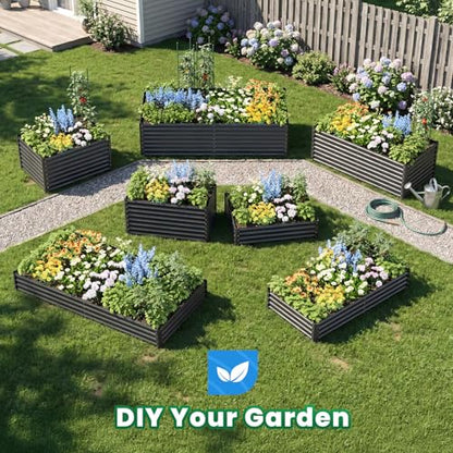 Quictent Galvanized Raised Garden Bed 4x2x2 Ft 2PCS - color: Dark Grey, size: 4x2x2 ft-2PCS