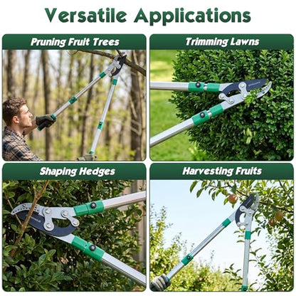 Loppers Branch Cutter 28"-41" Telescoping Lopper Heavy Duty Tree Trimmer,Chops Thick Branches with Ease,2" Inch Cutting Capacity