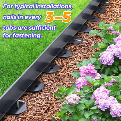 Jorvila No Dig Landscape Edging Kit, 1.5" x 60' Plastic Garden Edging - size: 1.5in x 60FT