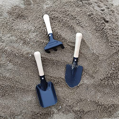 7PCS Kids Gardening Tools, Long Shovel, Rake for Leaves, Spade, Hoe, Steel Heads & Real Wood Handle, Yard Tools for Children Toddlers Gifts - color: Black