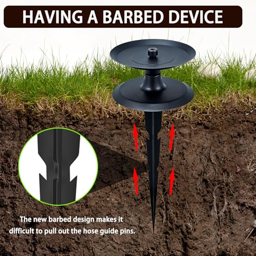 JMBay 2 PCS Garden Hose Guide Spike, Heavy Duty Pure Metal Hose Guide Stake, Hose Guides for Garden Decorative, Rustproof Coated Garden Hose Stake for Yard Lawn, Hose Roller Guide - color: 2PCS