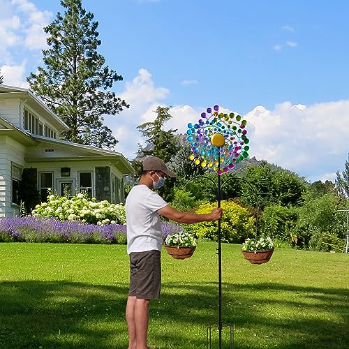 Large Metal Kinetic Wind Spinners Outdoor Garden Yard Decor
