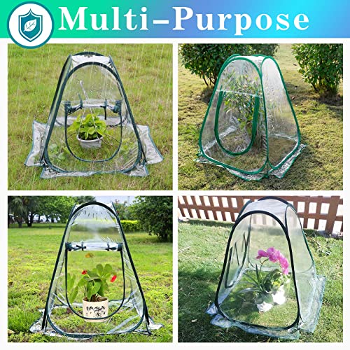 Pop Up Greenhouse Cover, PVC Mini Portable Greenhouse, 4 Nails, 27"x27"x30"