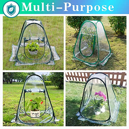 Pop Up Greenhouse Cover, PVC Mini Portable Greenhouse, 4 Nails, 27"x27"x30"