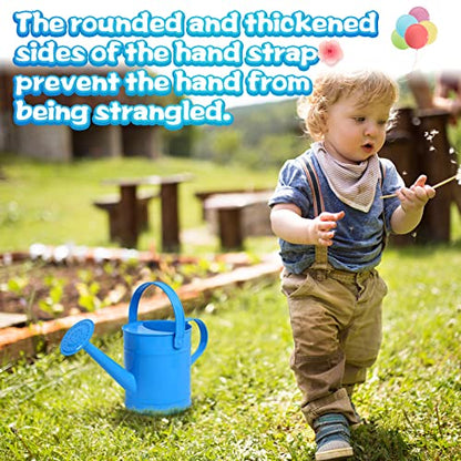 Blue Metal Watering Can, 1.5L for Kids Comfort Handle - color: Blue