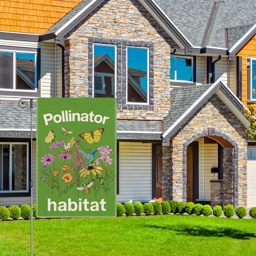 Perfectinsoy Pollinator Habitat Friendly Garden Flag 12x18 Gardener Gifts - color: Beige40