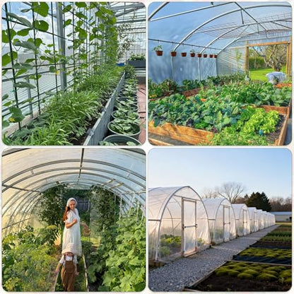10x35 FT Greenhouse Plastic Sheeting,Transparent Greenhouse Film, UV Resistant Waterproof Plastic Covering for Winter, Polyethylene Greenhouse Covering for Farm, Garden,Agriculture - size: 10×35FT
