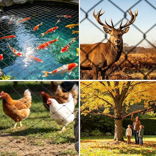 Jollybower Bird Netting 25'x25' Heavy Duty Nylon, 3/4" Square Mesh Poultry Chicken Coop Netting, Garden Netting for Fruit Trees Plants Against Hawks Wild Animals - size: 25'x25'-3/4"