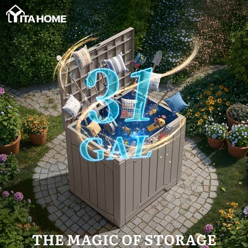 YITAHOME 31 Gallon Deck Boxes Set of 2 - color: Taupe, size: 31 Gallon 2pcs