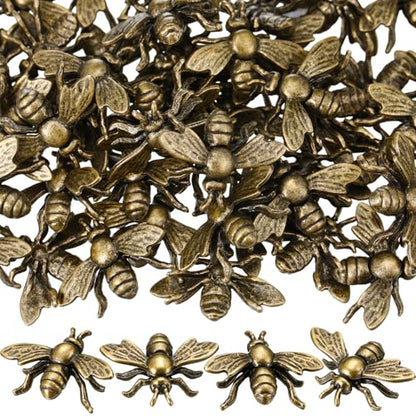 Weysat 50 Pcs Mini Vintage Bronze Bee Statue Small Bronze Bee Figurines - style: Bee