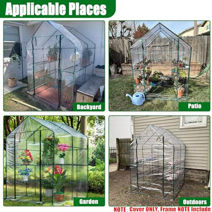Walk-in Greenhouse Replacement Cover 56×56×76inch (Frame Not Included) - color: Transparent-56" x 56" x 76"(PVC)