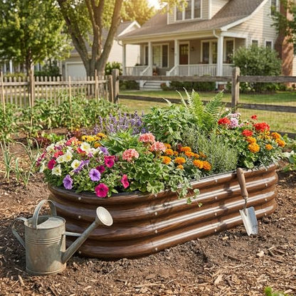 SnugNiture 3-Pack Galvanized Steel Raised Garden Bed Kit - 4x2x1 ft & 2x2x1 ft Metal Planter Boxes for Vegetables, Flowers, Herbs | Easy Assembly, Open Bottom Design
