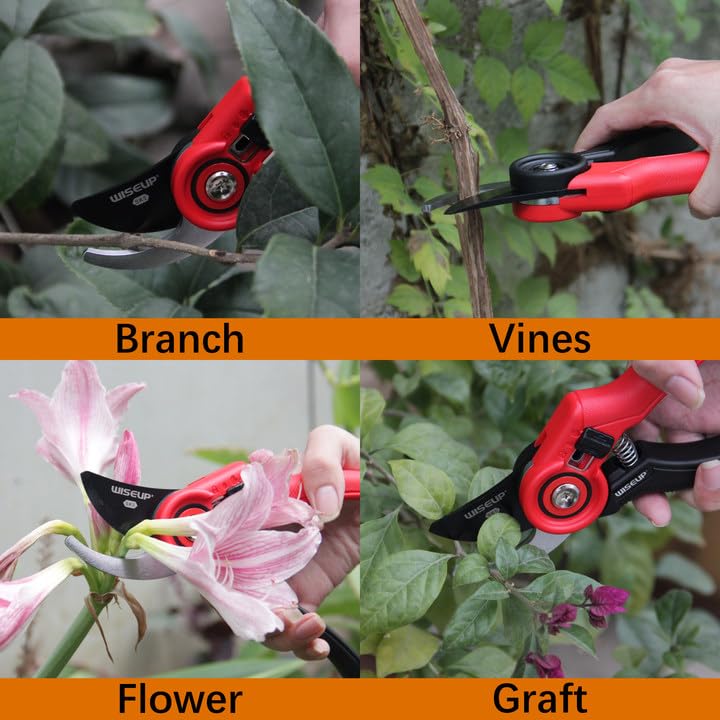 WISEUP Pruning Shears Garden Tool Garden Pruning Scissors