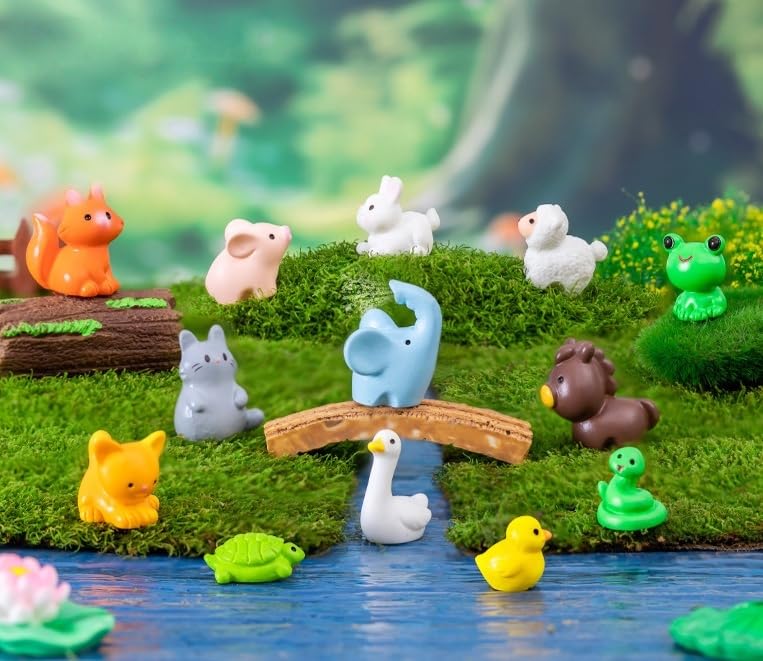 EMiEN 66pcs Mini Animals,66 Styles Resin Animals - color: 66pcs Mini Animals