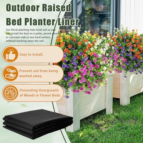 63 * 114 inch Raised Garden Bed Liner, Non Woven Fabric Liner for Large Veg Trough, Keeps Soil Contained and Water Drained - size: 63*114