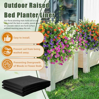 63 * 114 inch Raised Garden Bed Liner, Non Woven Fabric Liner for Large Veg Trough, Keeps Soil Contained and Water Drained - size: 63*114