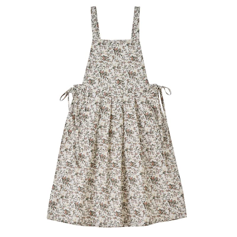 Japanese Cotton Cross Back Pinafore Apron Dress for Women,Pinafore Apron - color: White