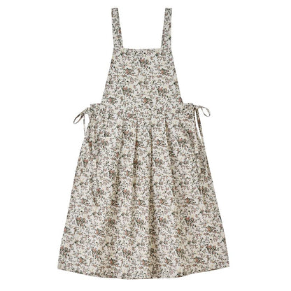 Japanese Cotton Cross Back Pinafore Apron Dress for Women,Pinafore Apron - color: White