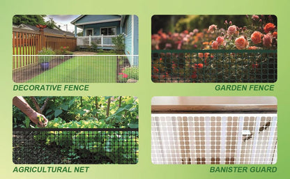 PotatoLife Black Plastic Garden Fence, Hardware Mesh, 40'' x 25' - color: Black, size: 40'' x 25'