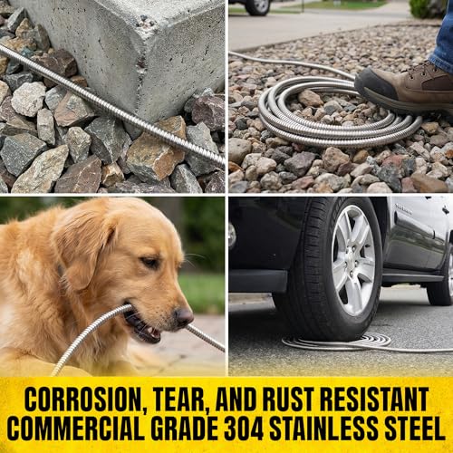 BIONIC STEEL 50 Ft Metal Garden Hose with Sprayer Nozzle - size: 50'