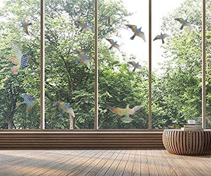 Anti Collision Window Bird Stickers Decals Glass Door Protect and Save Bird Strikes (Reflective) - color: Reflective