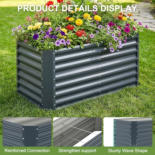 Raised Garden Bed, 4x2x1.86ft, Grey - color: Gray, size: 4×2×2FT(1pcs)