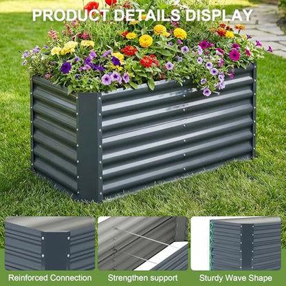 Raised Garden Bed, 4x2x1.86ft, Grey - color: Gray, size: 4×2×2FT(1pcs)