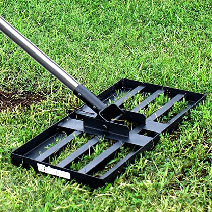 Walensee Lawn Leveling Rake, Reinforced Leveler with 6.5FT Steel Handle - size: 6.5FT 17"x10"