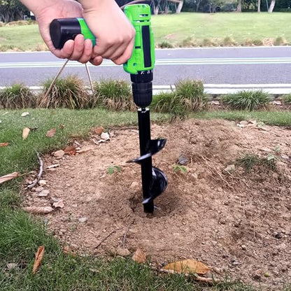 4"X16" Heavy-Duty Auger Drill Bit for Planting - Garden Spiral Drill Bit - Bulb Planter Tool & Post Hole Digger - 3/8" Hex Drive - size: 4"x16"