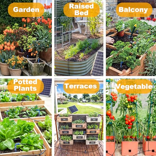 RISINGUP Solar Drip Irrigation System for 30 Potted Plants - size: 30 pots