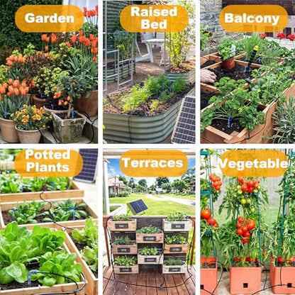 RISINGUP Solar Drip Irrigation System for 30 Potted Plants - size: 30 pots