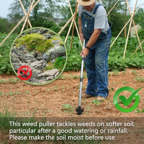Mitclear Weed Puller Tool with Long Handle(58IN) for Garden Yard