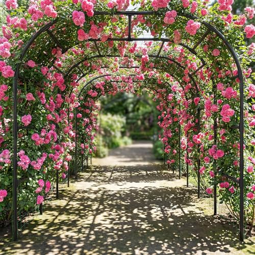 DoCred 88"H x 88"L Garden Arch Trellis, Garden Archway for Climbing Plants - size: 88''H x 88''L x 88''W