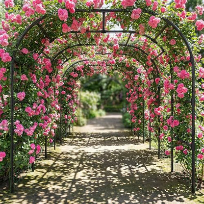 DoCred 88"H x 88"L Garden Arch Trellis, Garden Archway for Climbing Plants - size: 88''H x 88''L x 88''W