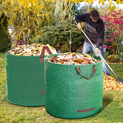 Leaf Bags, 2-Pack 72 Gallons Reusable Yard Waste Bags with 4 Handles