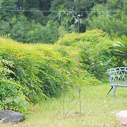 TR06 Autumn Leaf Trellis 6'x10, Black - size: 6' x 10", style: Autumn Leaf Trellis