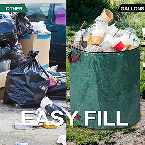 4 Pack 72 Gallons Reusable Yard Waste Bags with Lid Lawn Leaf Bags - style: 4pcs 72 gallons bags with lid