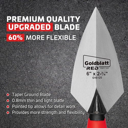 Goldblatt RED Pointing Trowel, 6" x 2-3/4" Upgraded Ground Blade