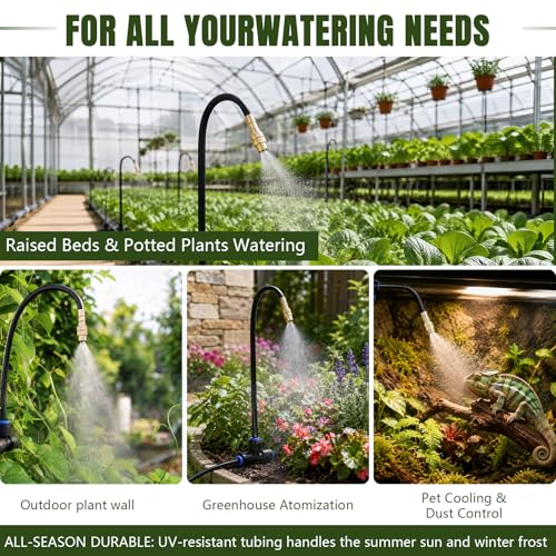 Drip Irrigation Nozzles 40 Pack, 8 Inch Adjustable Sprayers for 1/4 Tubing - size: 40