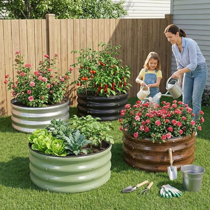 Galvanized Raised Garden Bed- 2Pcs 2x2x1FT Planter Boxes, Grey - color: Gray, size: 2x2x1FT